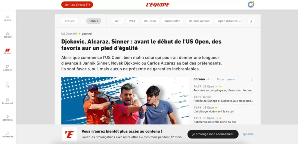 L'Équipe unsubscription