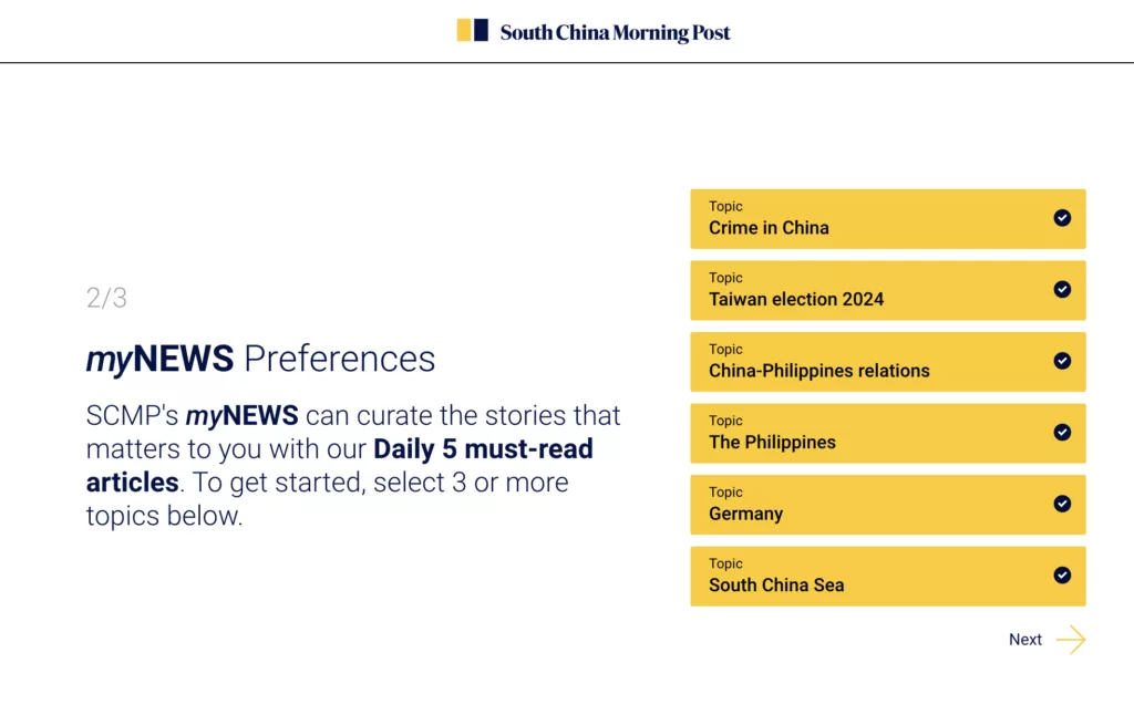 south china morning post onboarding for new registered members