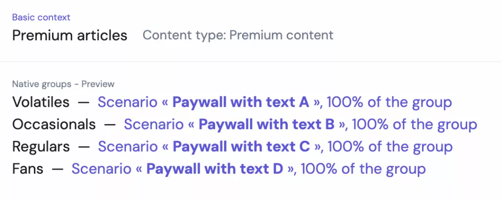 Poool audience segmentation by level of engagement