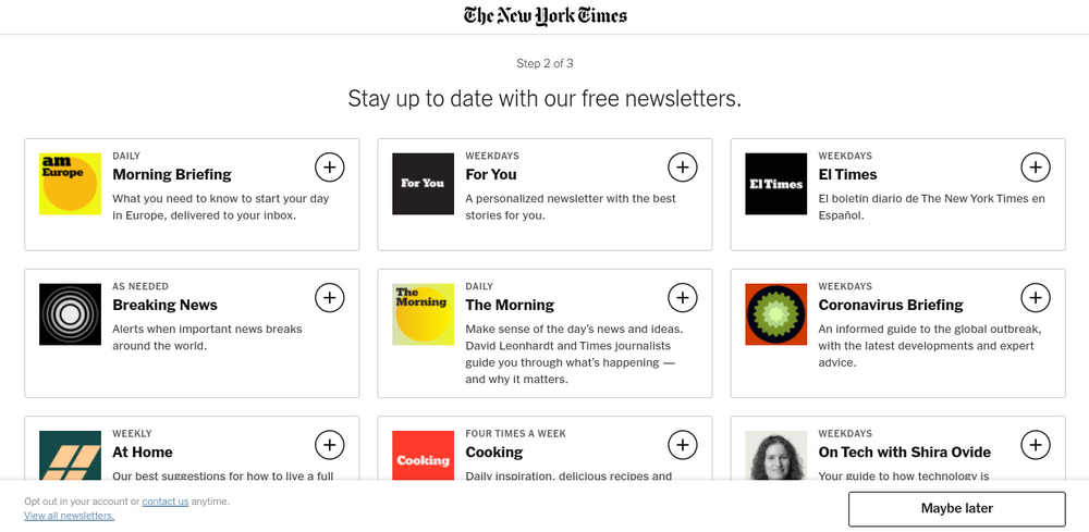 The New York Times subscriber onboarding