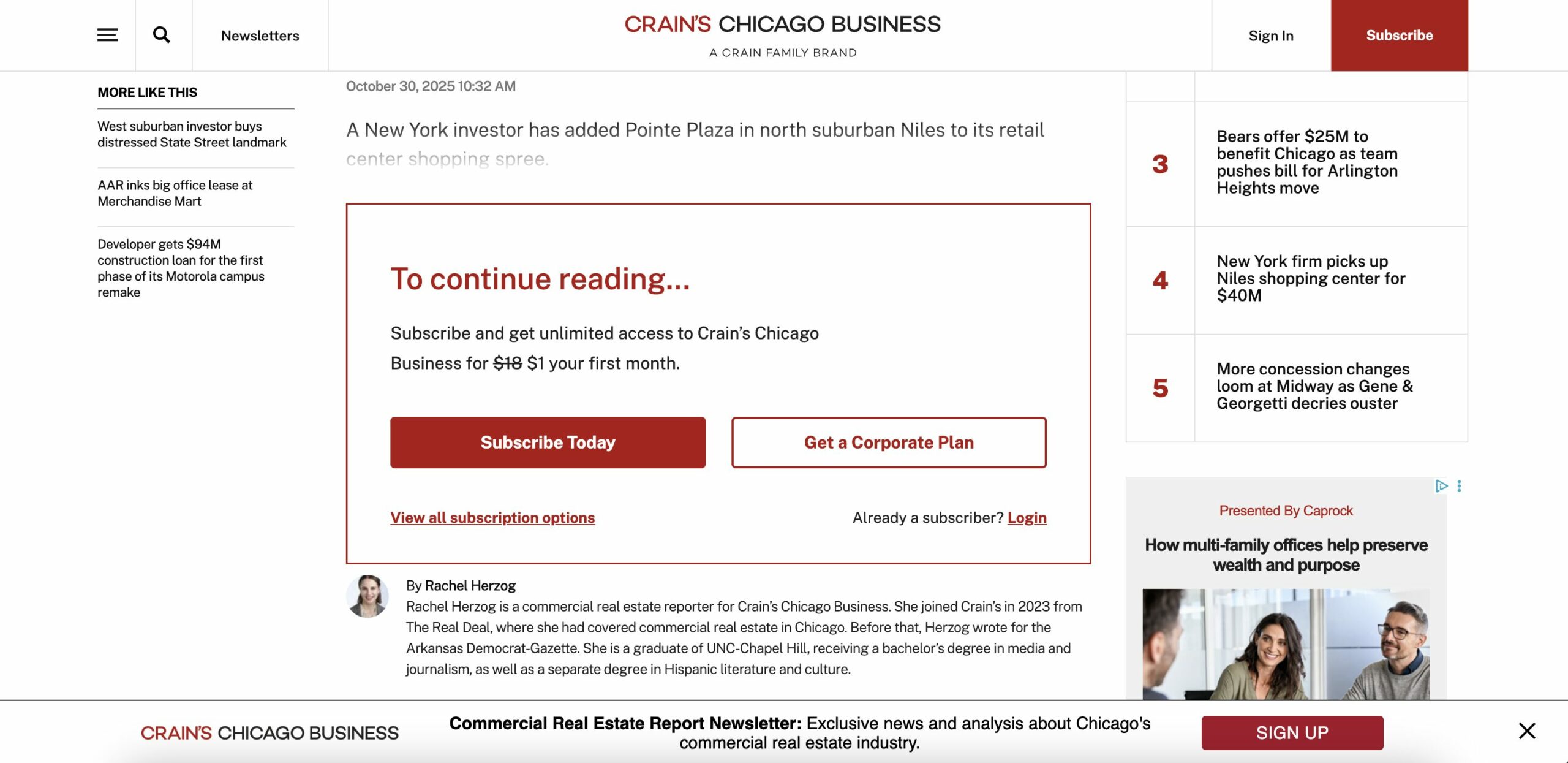 Crain paywall