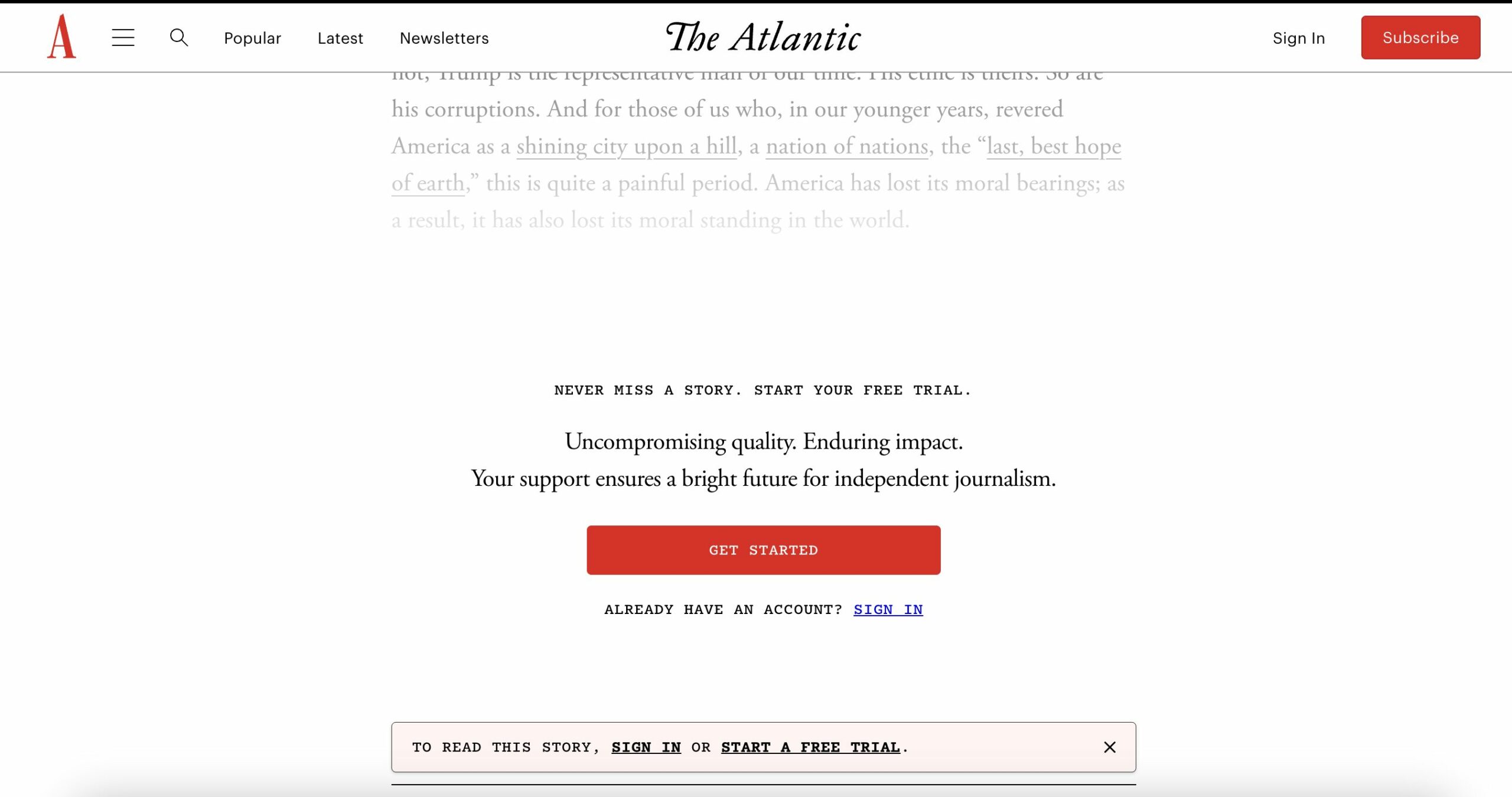 The Atlantic paywall