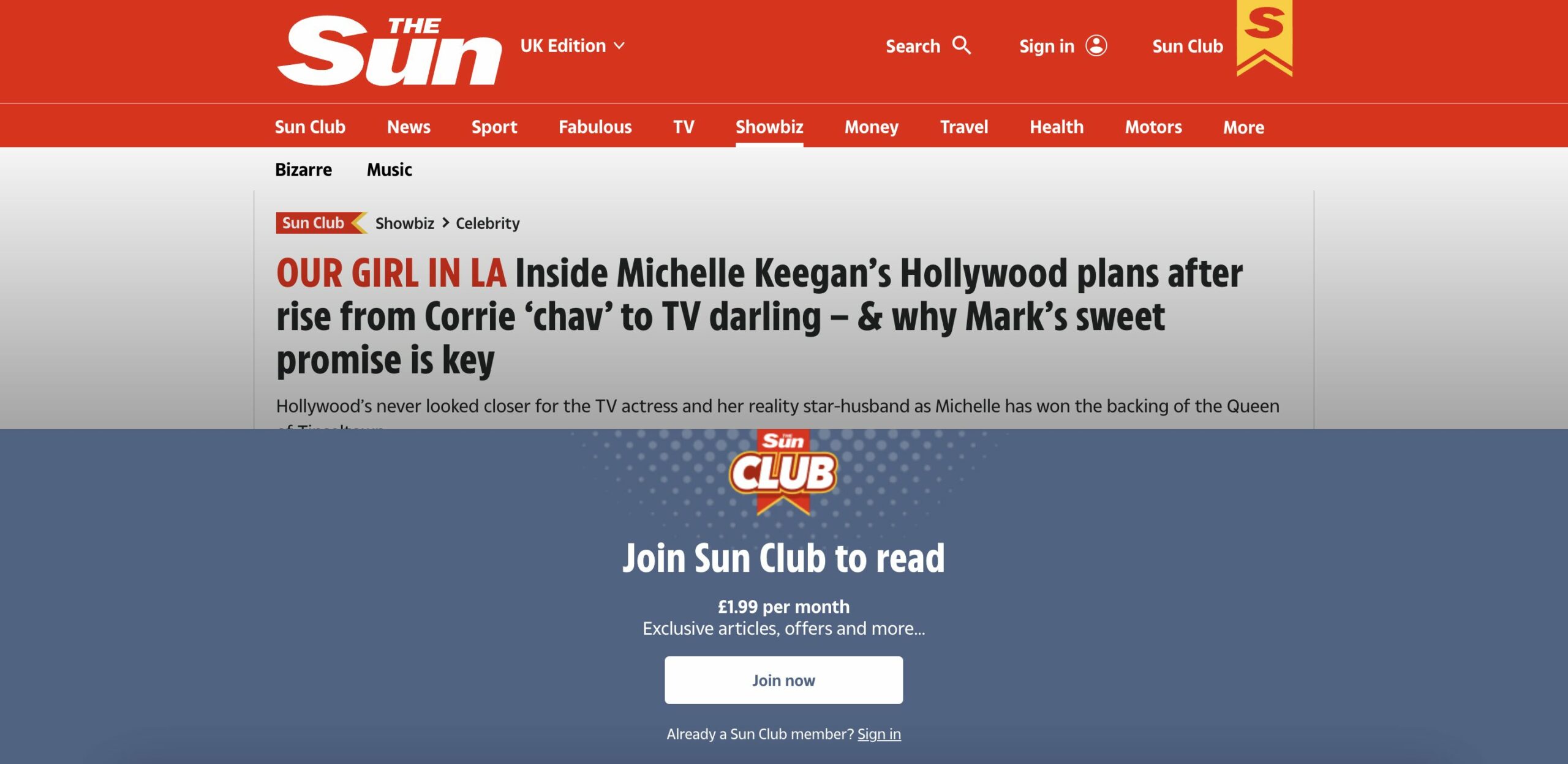 The Sun paywall