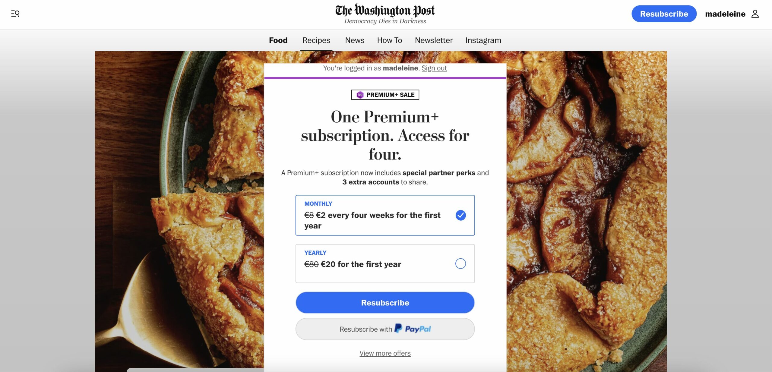 The Washington Post paywall