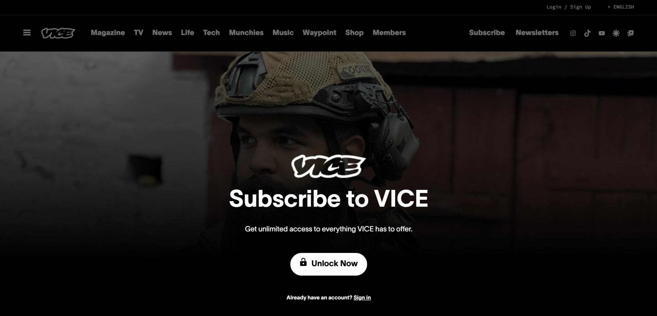 VICE paywall