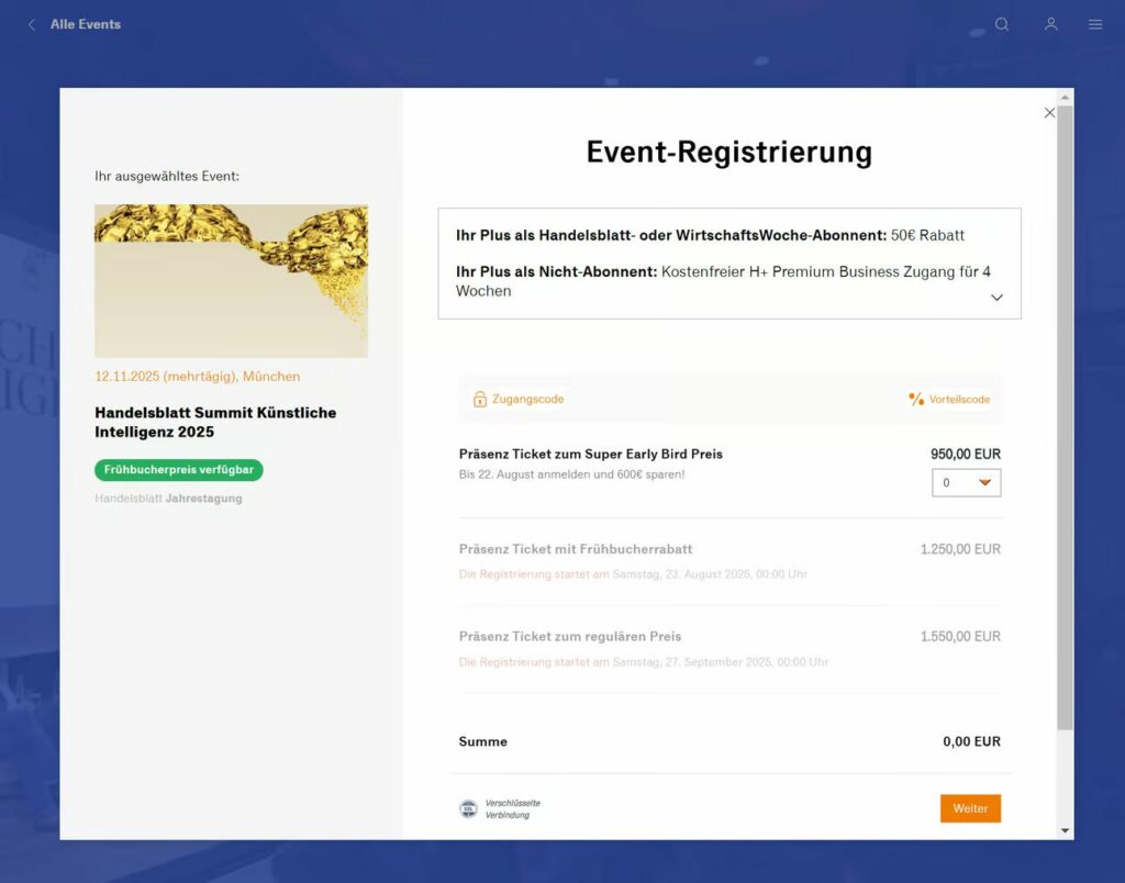 Handelsblatt event circles membership