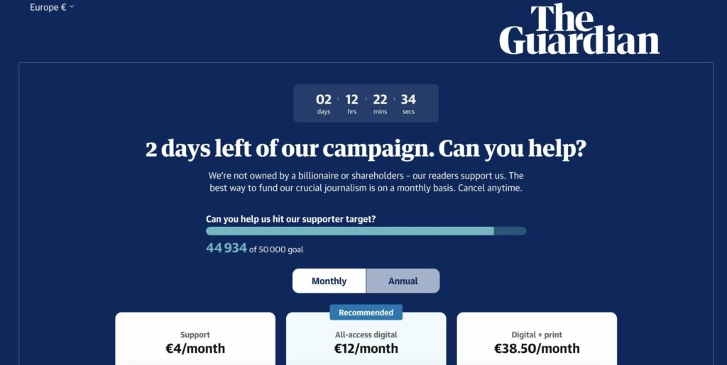The Guardian support campaign