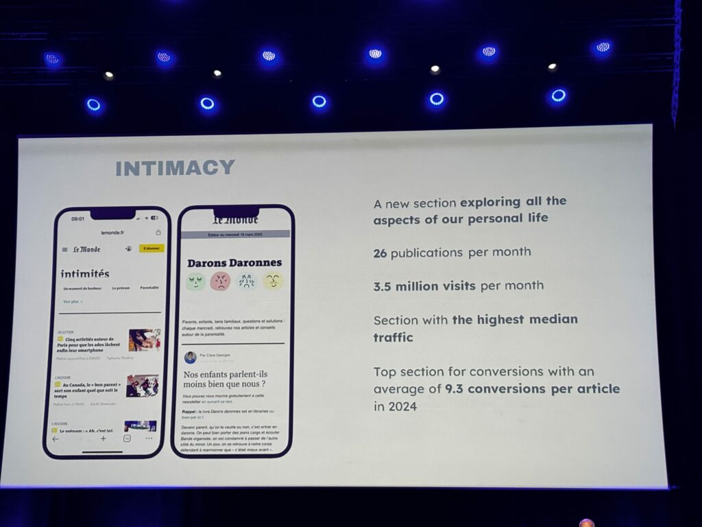 Le Monde also developed new editorial verticals