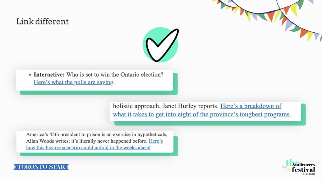 Hyperlinking in newsletters at Toronto star