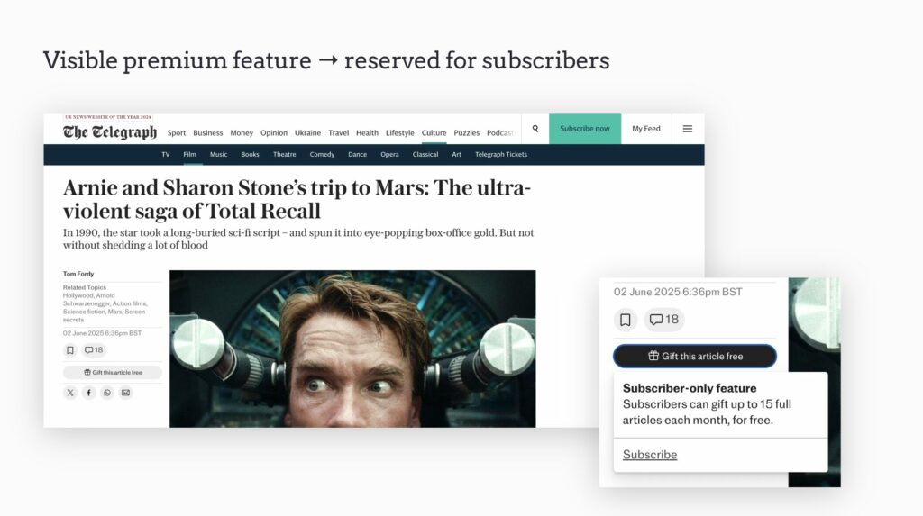 Make premium features visible
