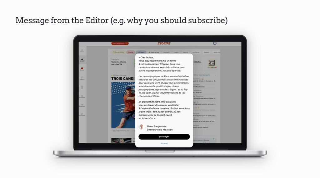 L'Équipe message from the editor