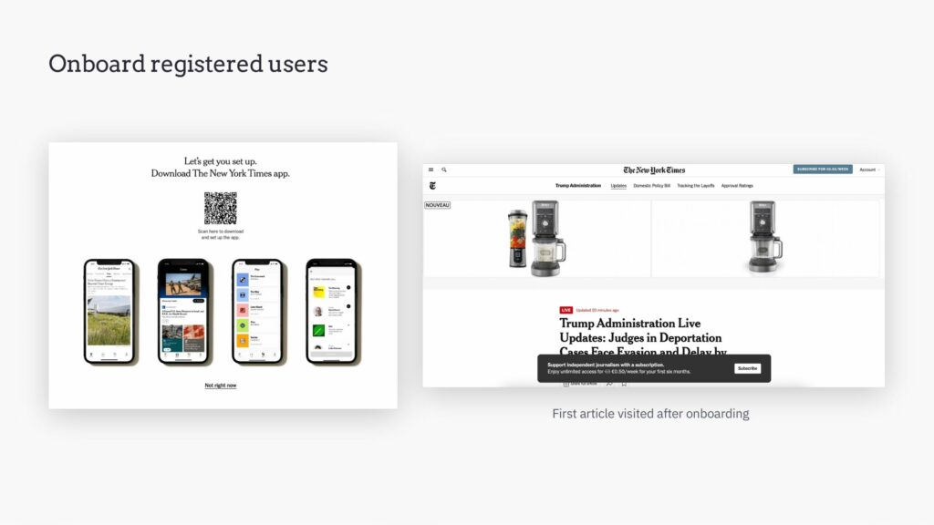 Onboard registered users