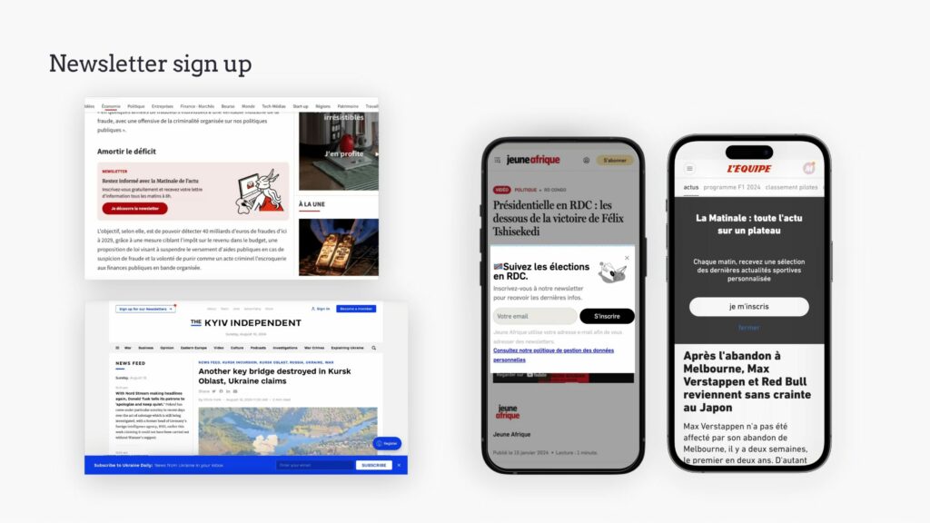 Newsletter sign up