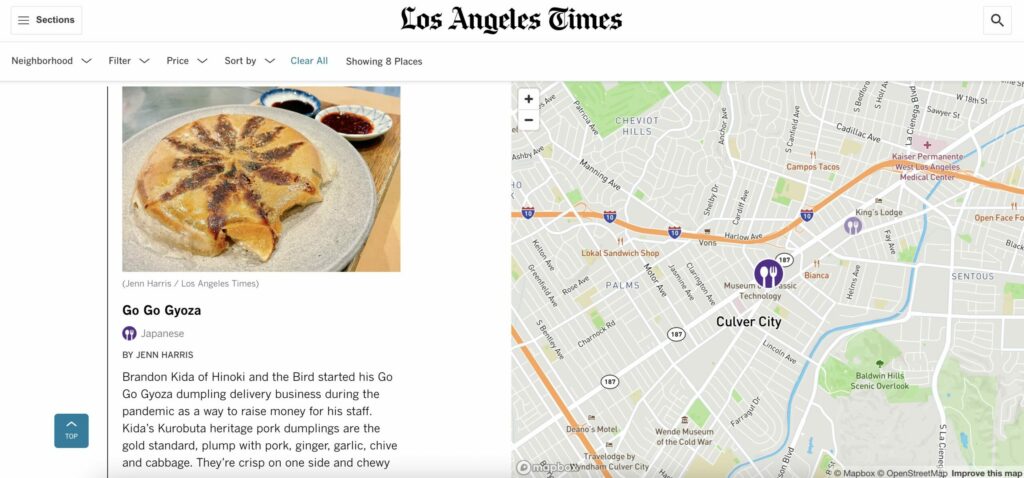 Los Angeles Times interactive format