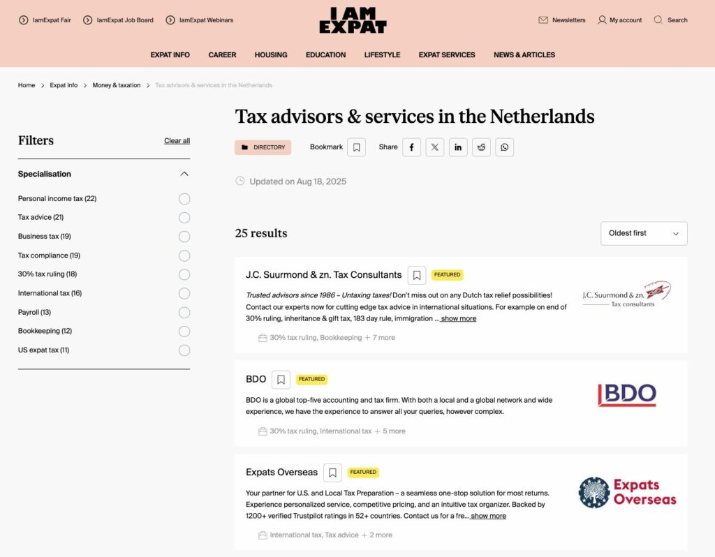 IAMExpat diversification of revenues