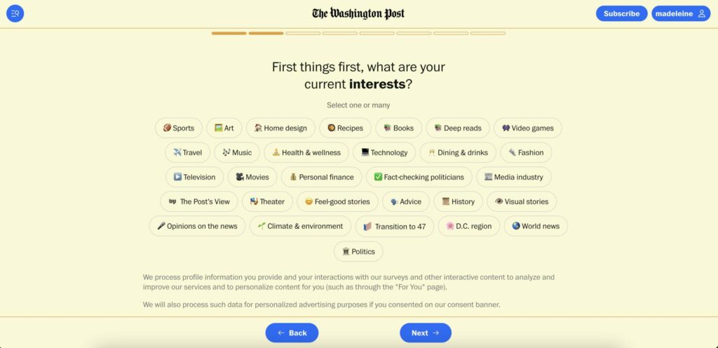 The Washington Post newsletter quiz
