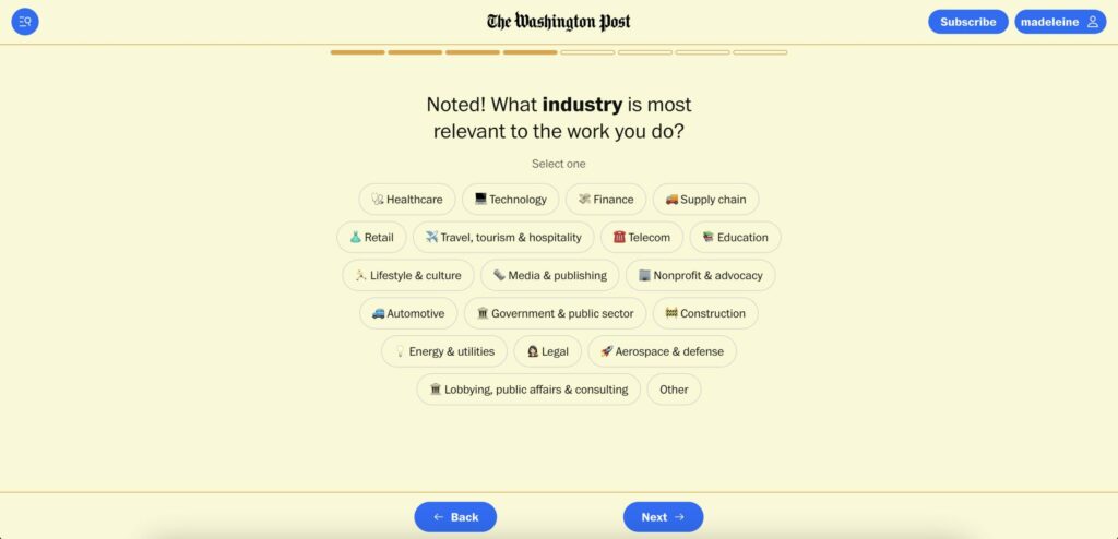 The Washington Post newsletter quiz
