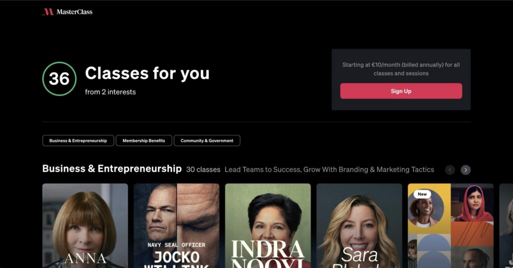 Masterclass onboarding