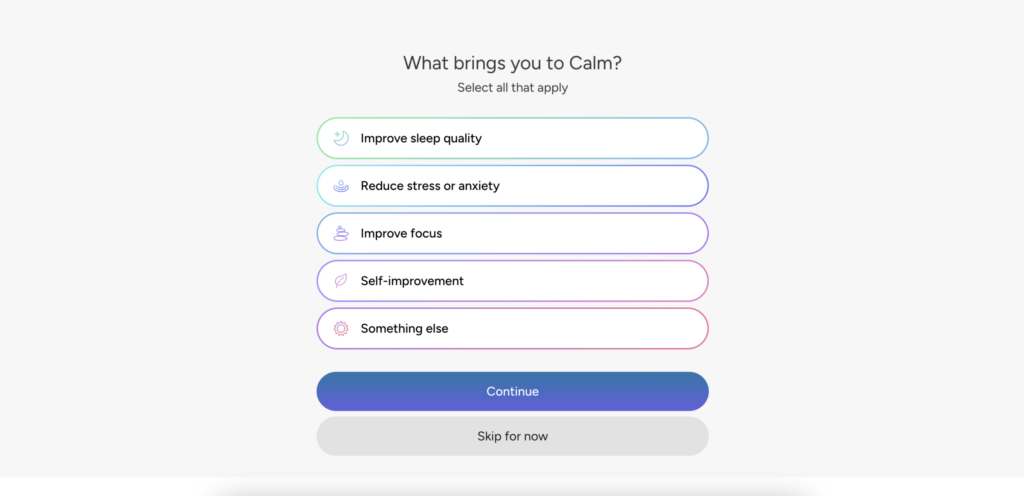 Calm onboarding