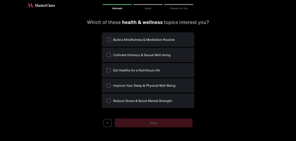 Masterclass onboarding