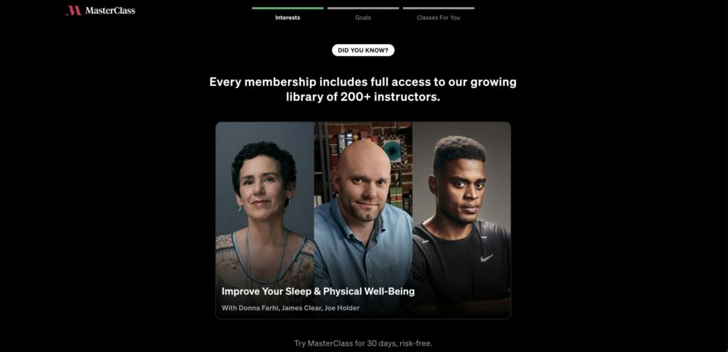 Masterclass onboarding