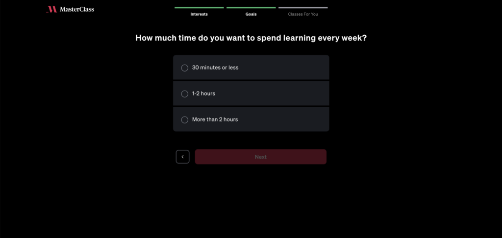 Masterclass onboarding