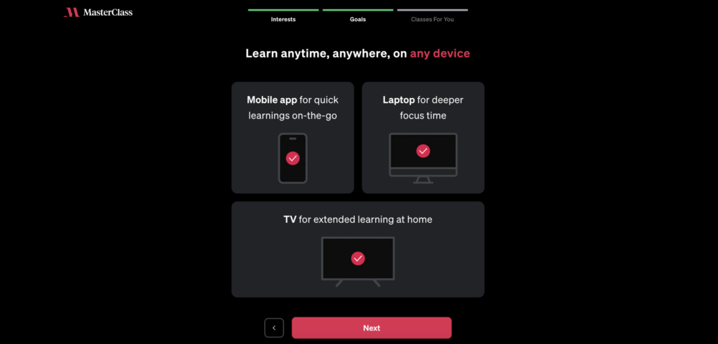 Masterclass onboarding