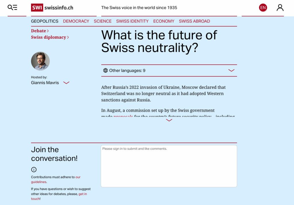 swissinfo.ch debates