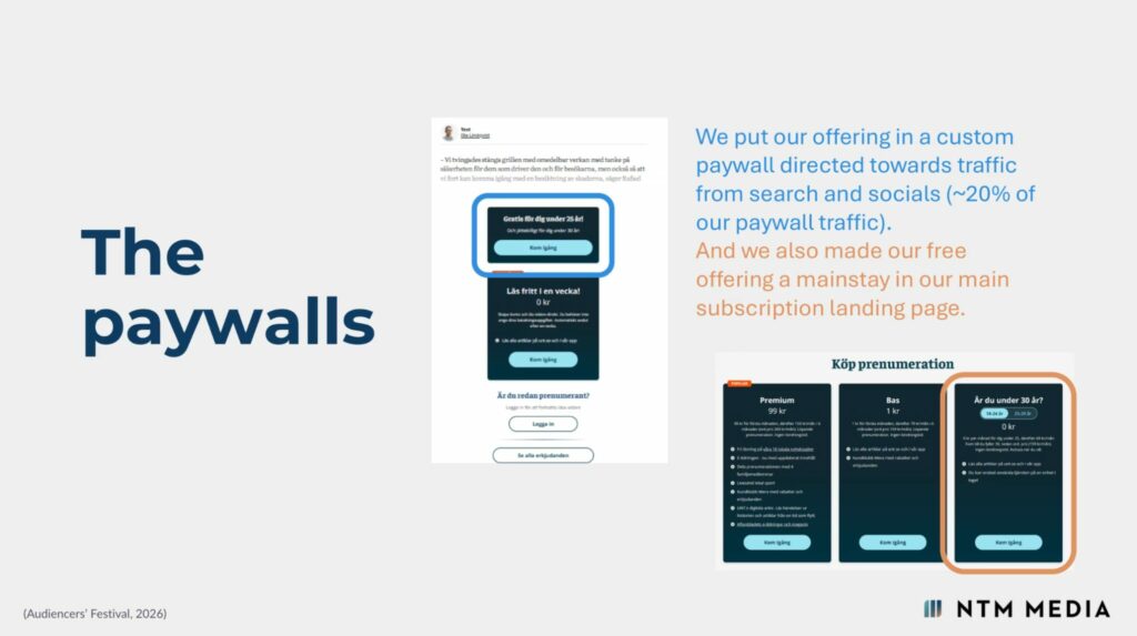The paywalls for young audiences at NTM