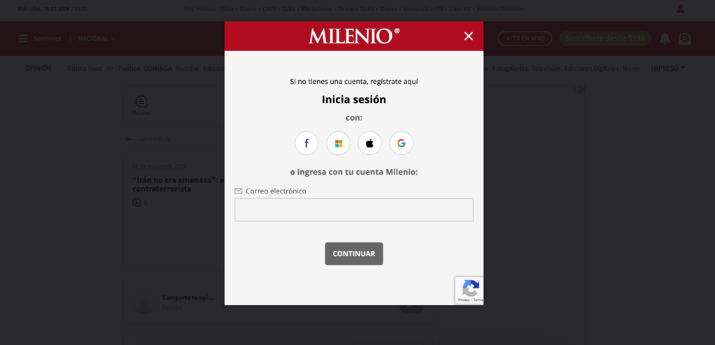 Milenio registration
