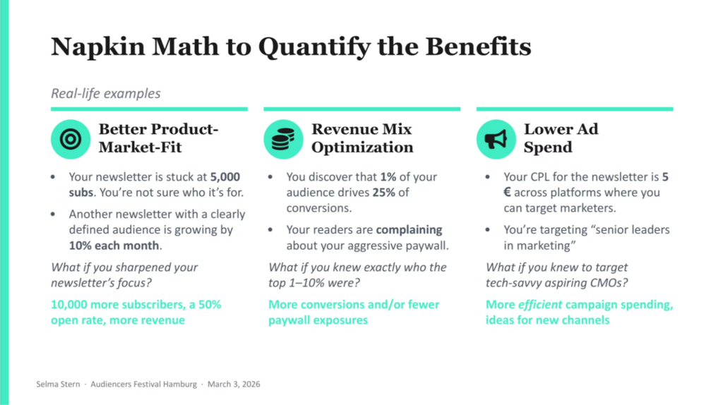 Quantify the benefits of segmentation