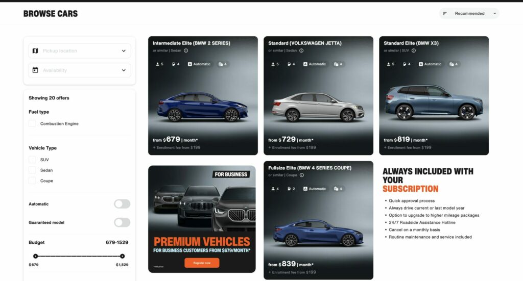 Sixt subscription