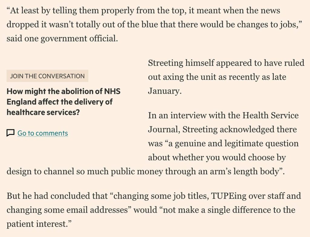 Financial Times question to encourage commenting