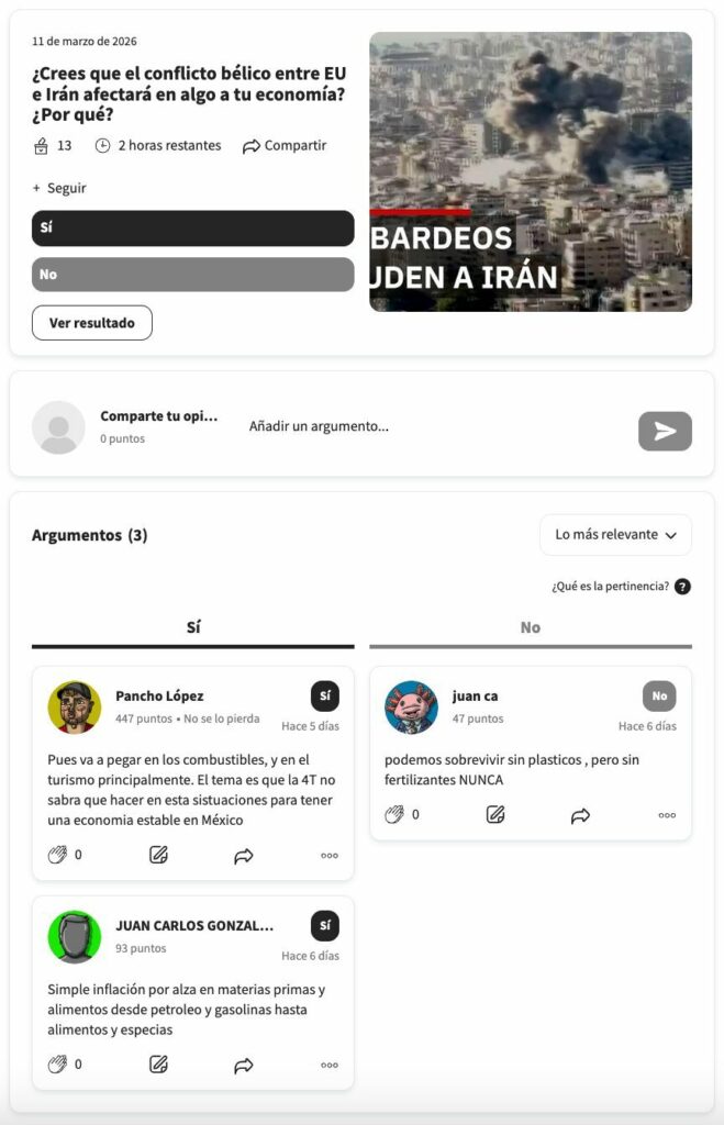 Milenio debates section