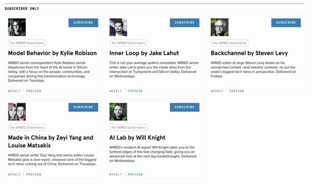 WIRED newsletters