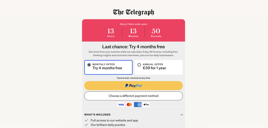 The Telegraph countdown