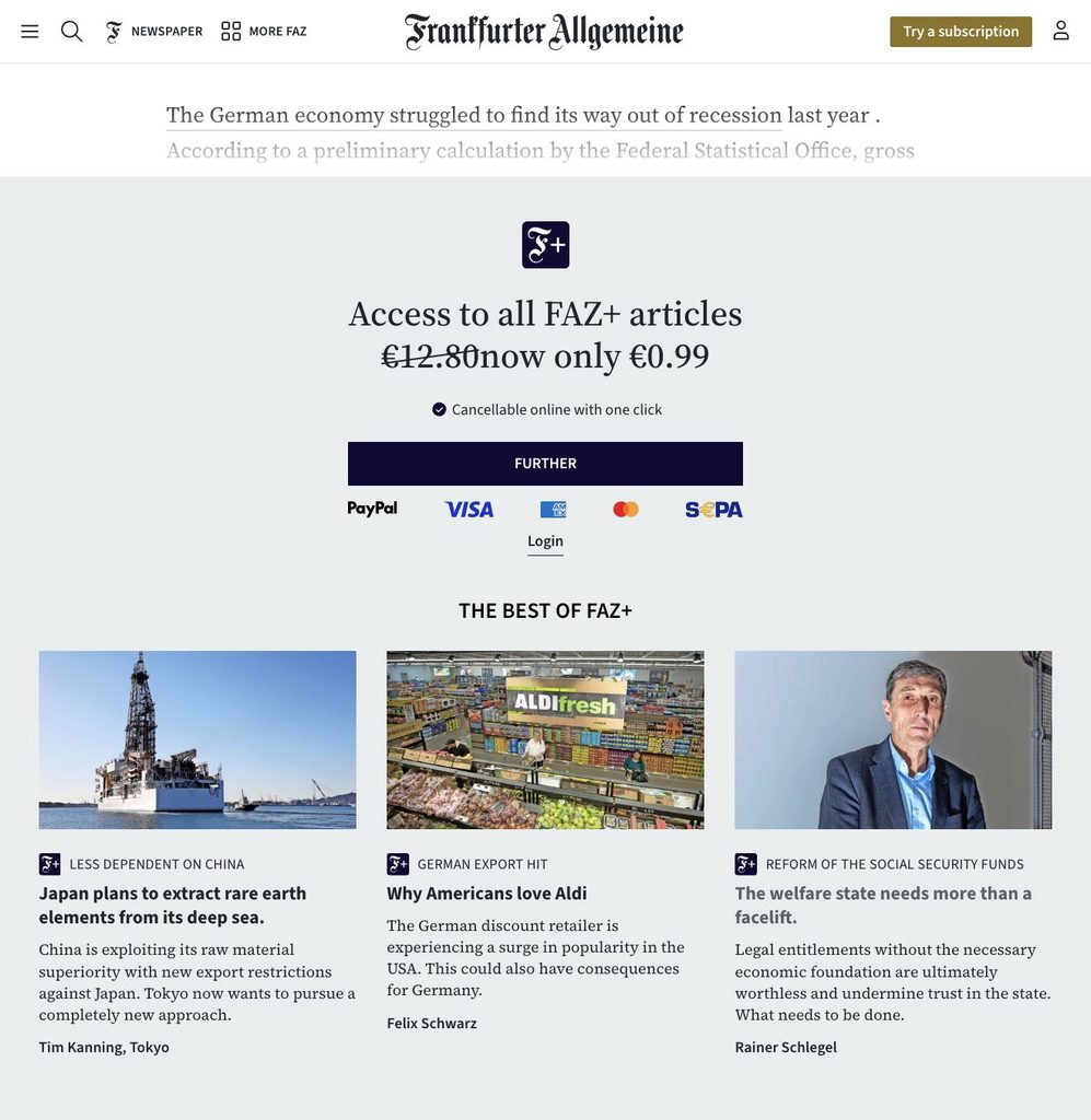 FAZ paywall