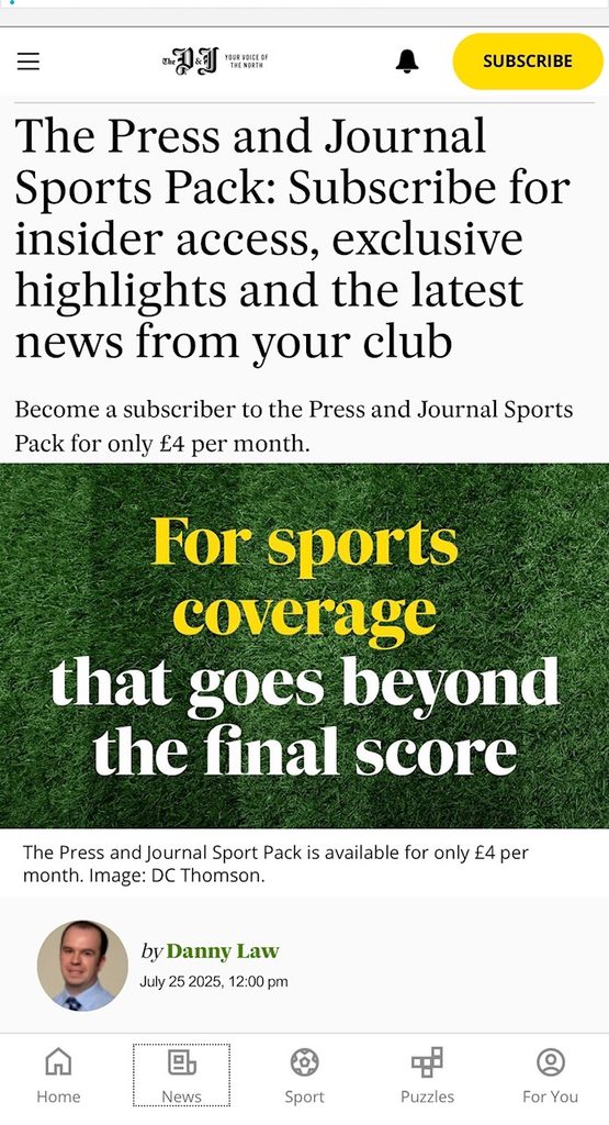 The Press and Journal Sports Pack